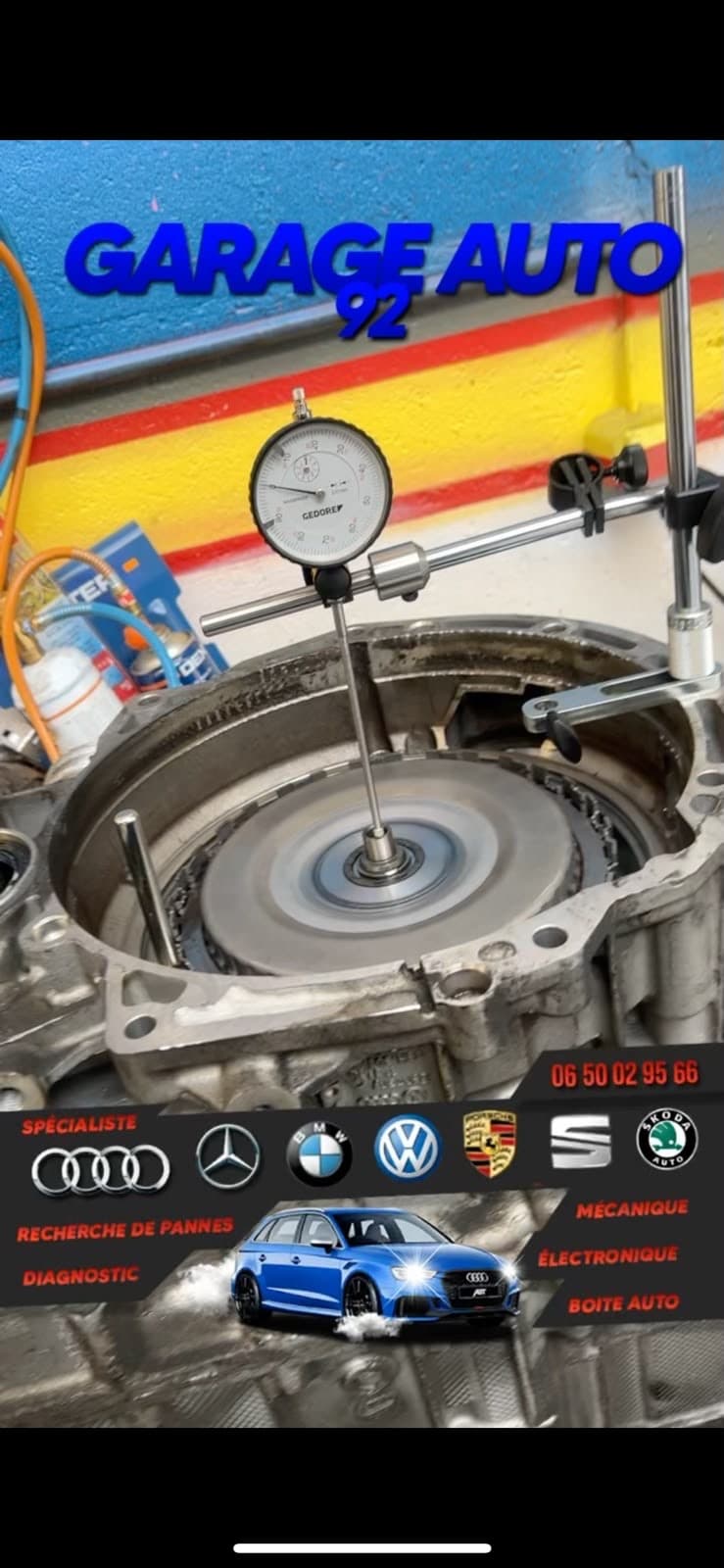 Contrôle de boîte automatique dans l'atelier